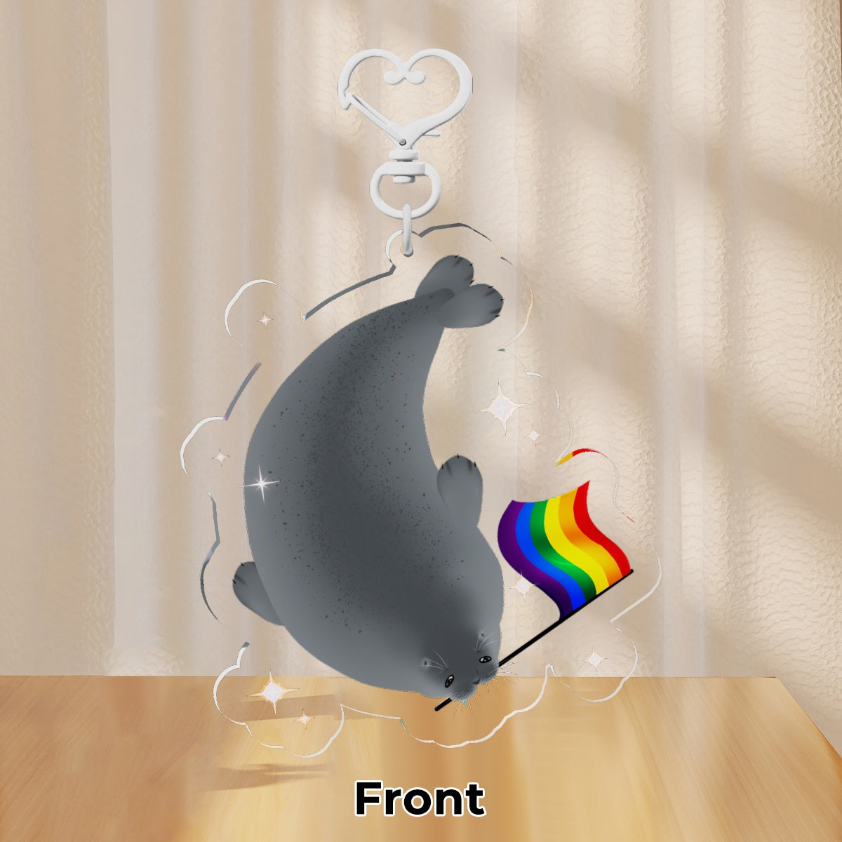 Gay Seal Clear Acrylic Keychain