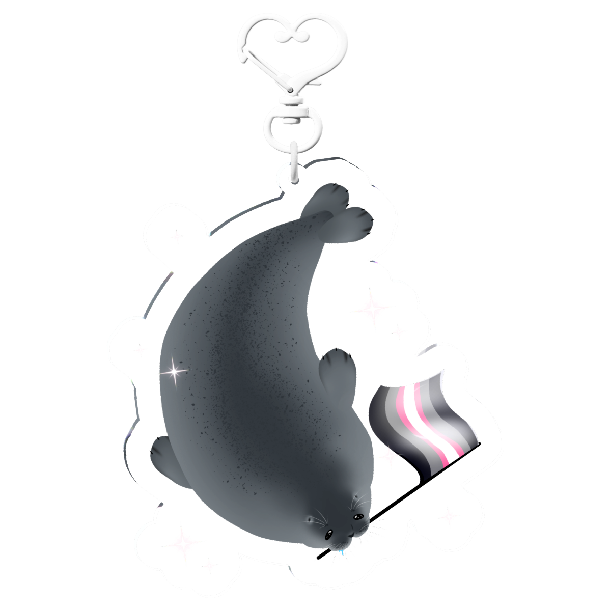 Demi Girl Seal Clear Acrylic Keychain