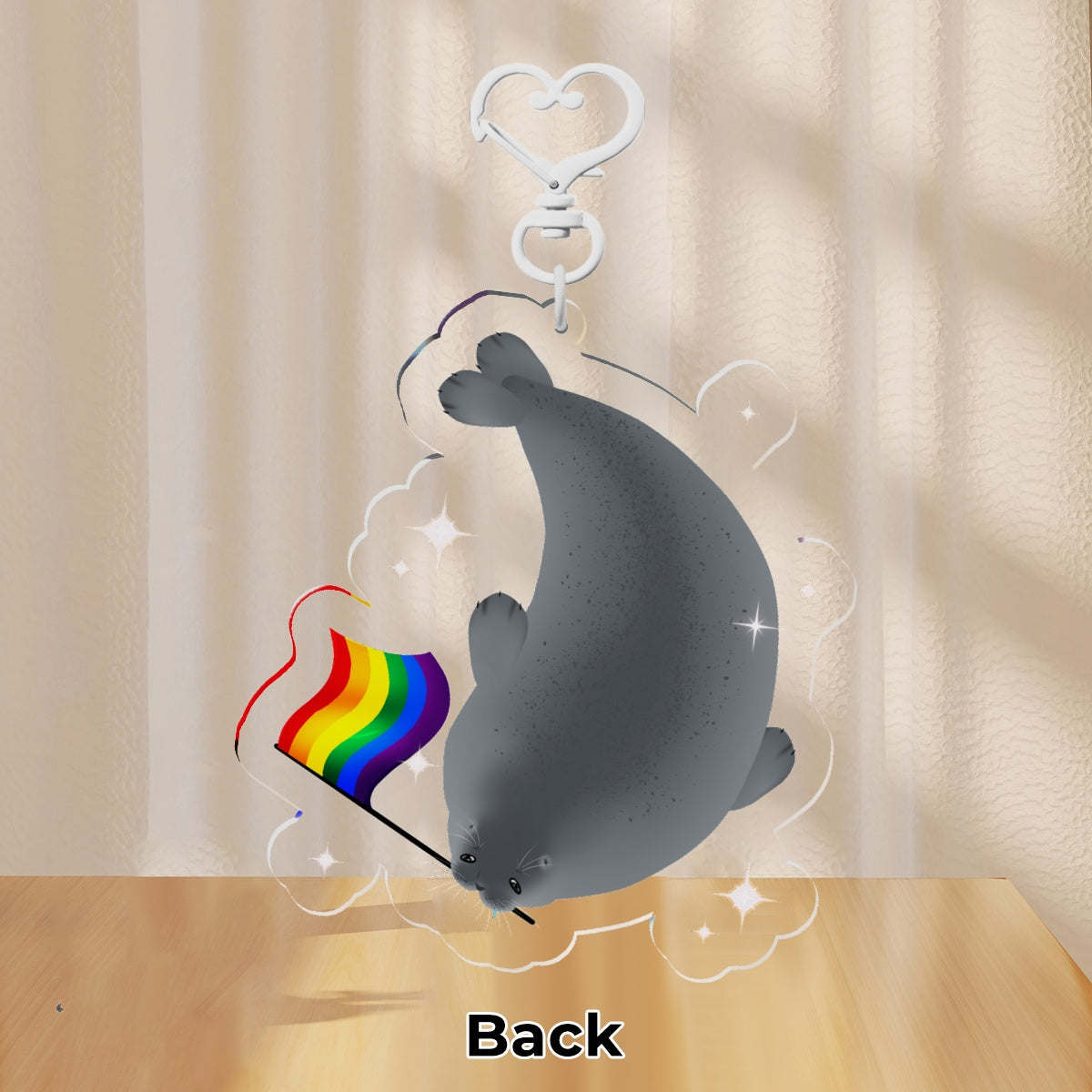 Gay Seal Clear Acrylic Keychain