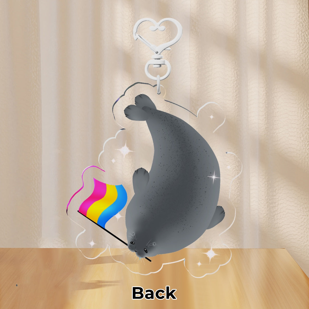Pan Seal Clear Acrylic Keychain