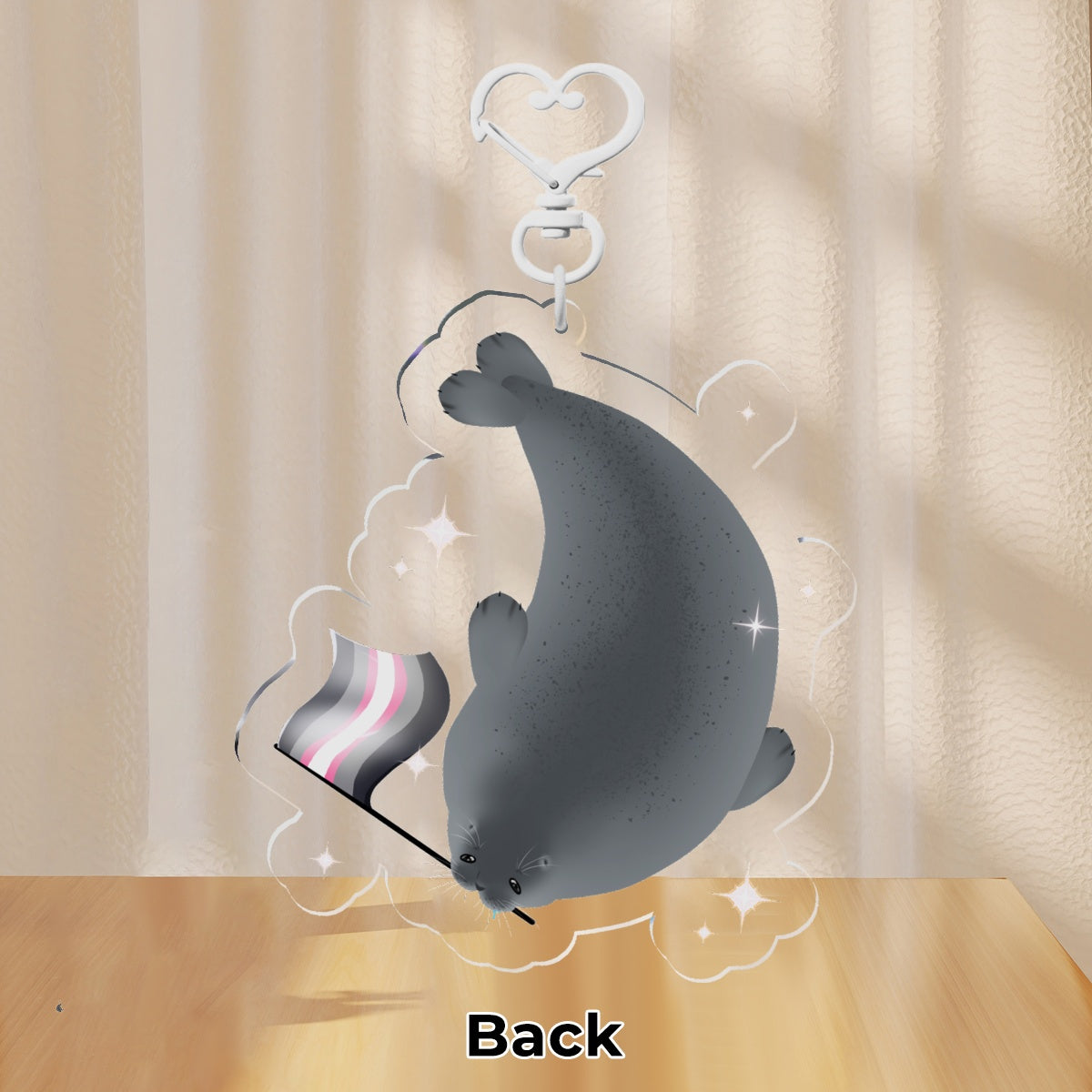 Demi Girl Seal Clear Acrylic Keychain