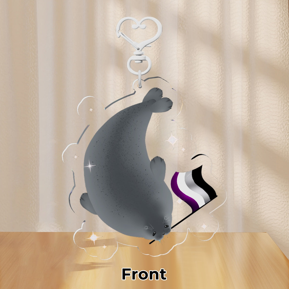 Asexual Seal Clear Acrylic Keychain