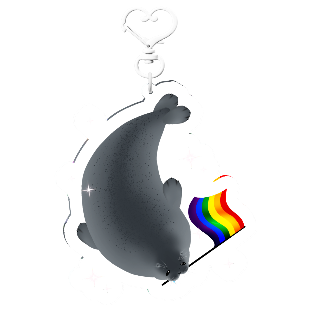 Gay Seal Clear Acrylic Keychain