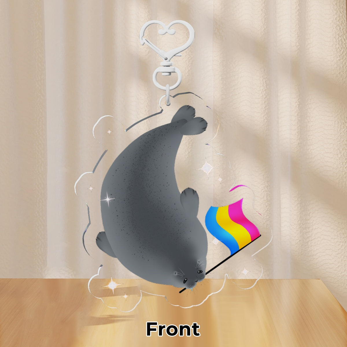Pan Seal Clear Acrylic Keychain