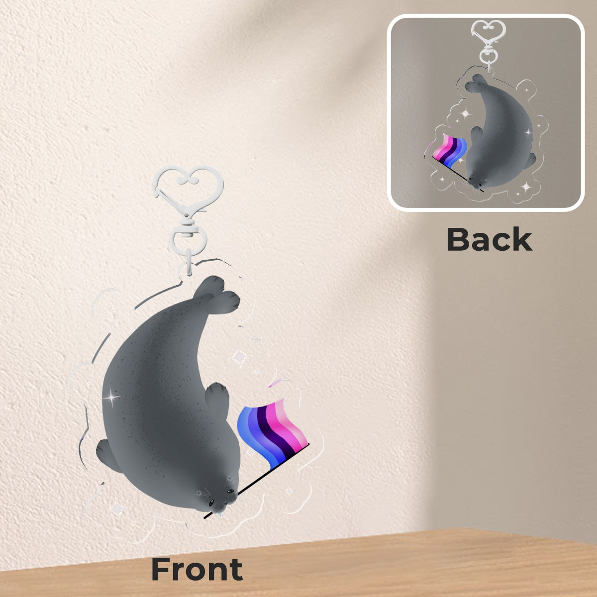 Omni Sexual Seal Clear Acrylic Keychain