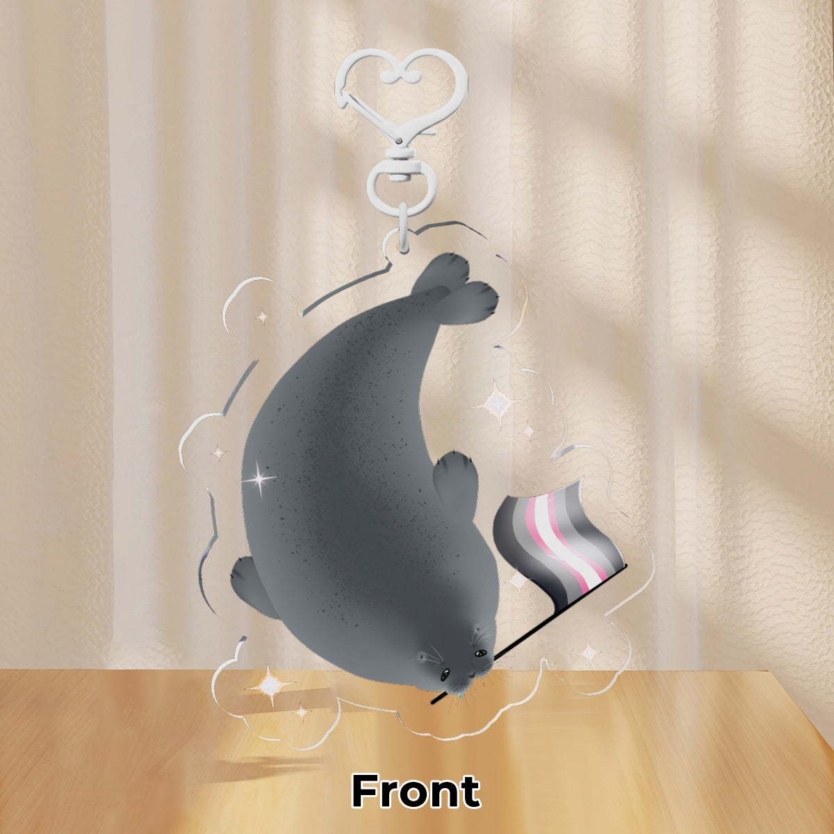 Demi Girl Seal Clear Acrylic Keychain