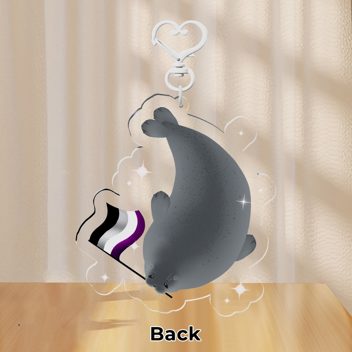 Asexual Seal Clear Acrylic Keychain
