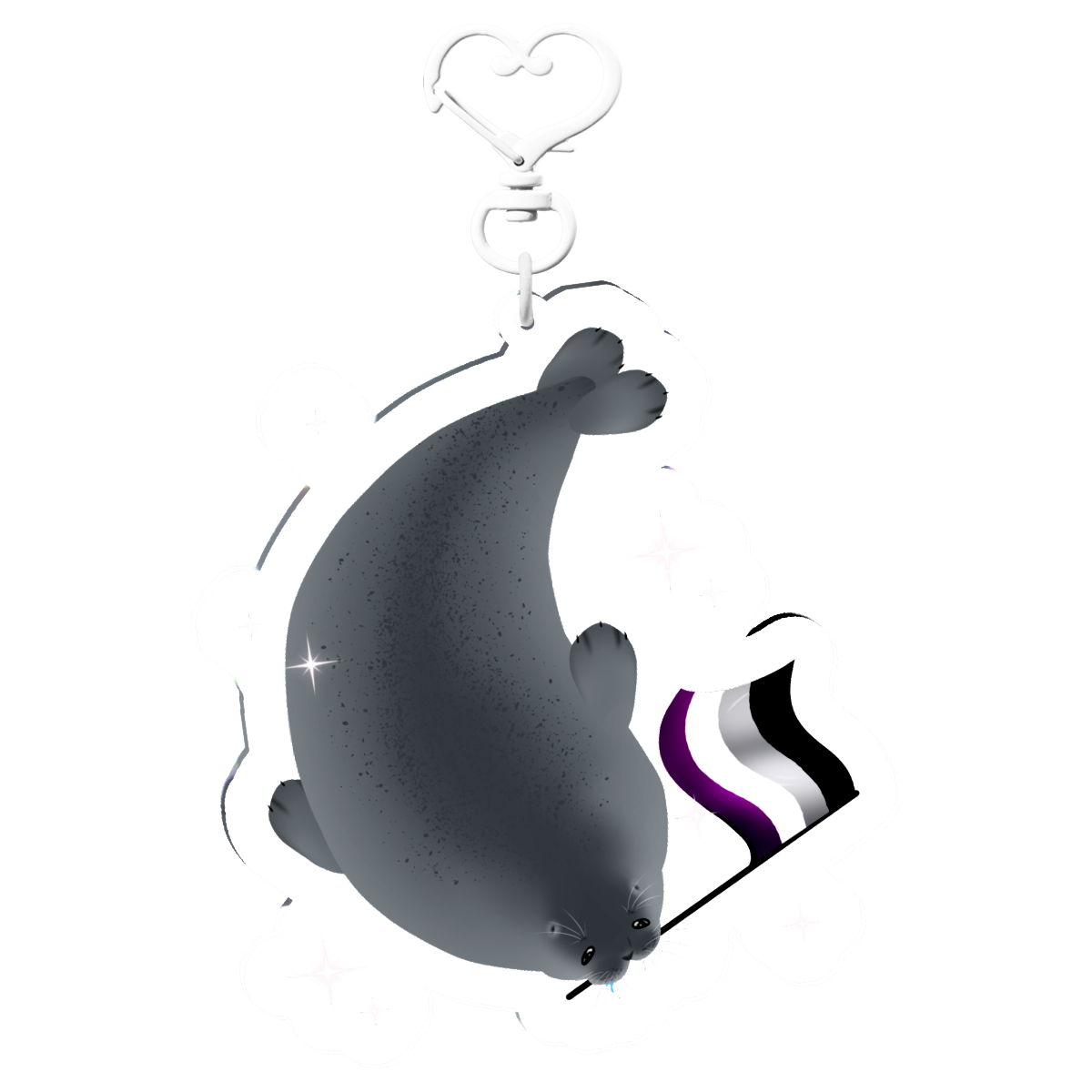 Asexual Seal Clear Acrylic Keychain
