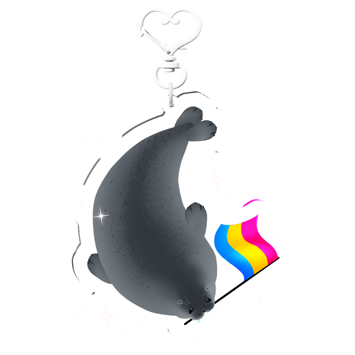 Pan Seal Clear Acrylic Keychain